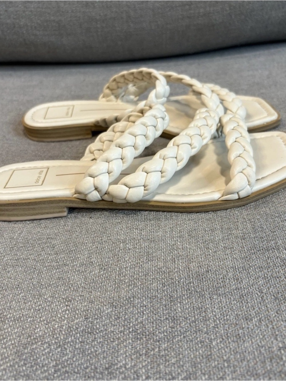 Dolce Vita Cream Braided Double-Strap Slide Sandals